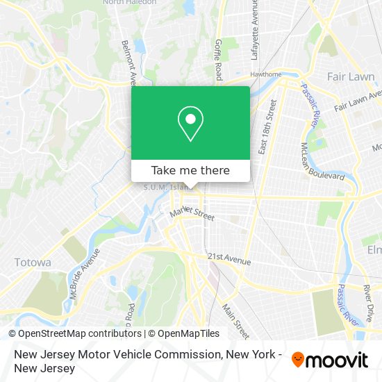 New Jersey Motor Vehicle Commission map