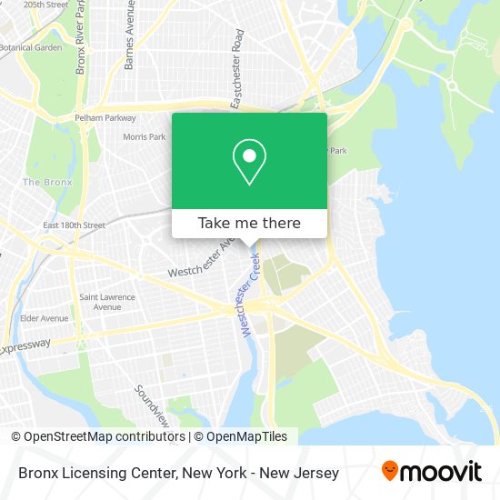 Mapa de Bronx Licensing Center