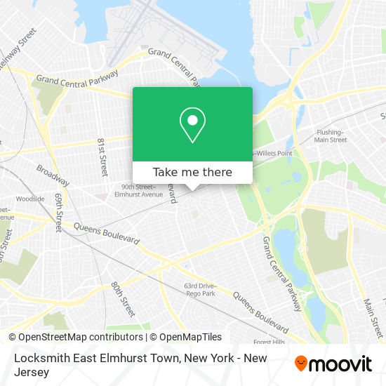 Locksmith East Elmhurst Town map