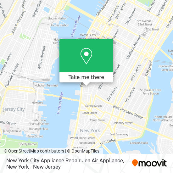 New York City Appliance Repair Jen Air Appliance map