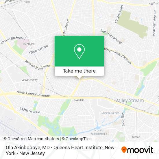 Mapa de Ola Akinboboye, MD - Queens Heart Institute