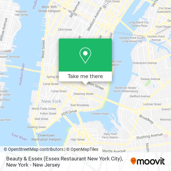 Mapa de Beauty & Essex (Essex Restaurant New York City)