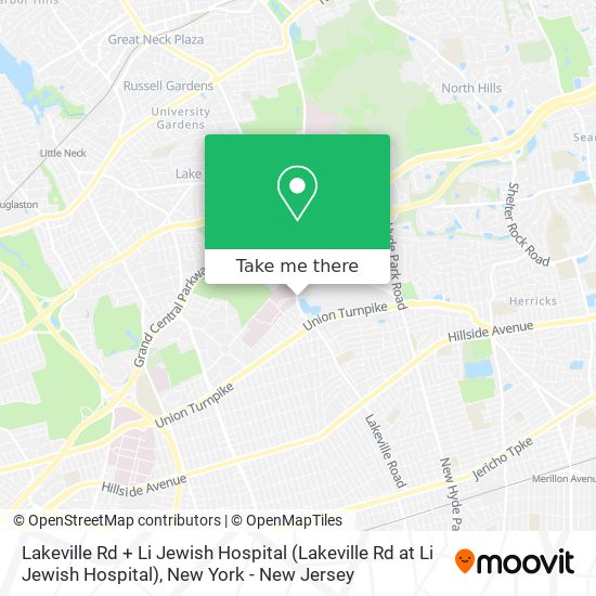 Mapa de Lakeville Rd + Li Jewish Hospital