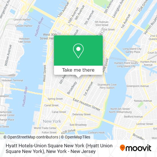 Hyatt Hotels-Union Square New York map