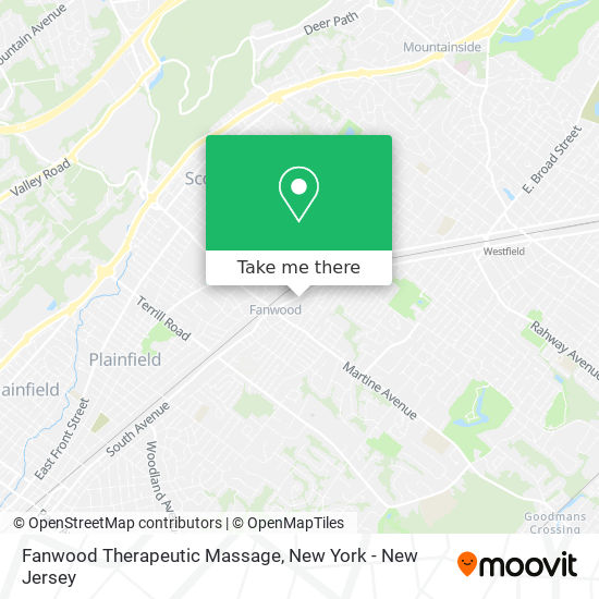 Fanwood Therapeutic Massage map