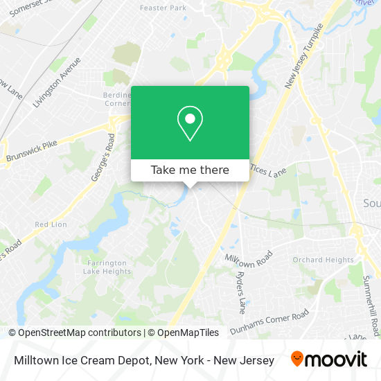 Milltown Ice Cream Depot map