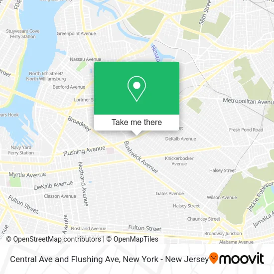 Central Ave and Flushing Ave map