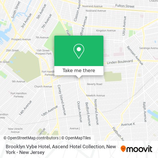 Mapa de Brooklyn Vybe Hotel, Ascend Hotel Collection