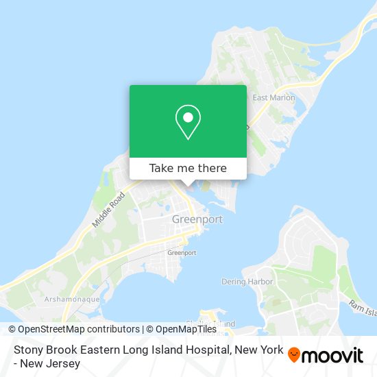 Stony Brook Eastern Long Island Hospital map