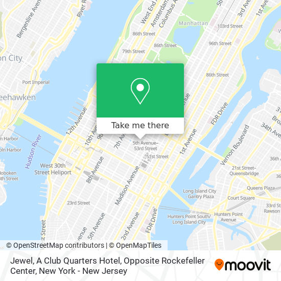 Jewel, A Club Quarters Hotel, Opposite Rockefeller Center map