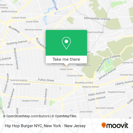 Hip Hop Burger NYC map