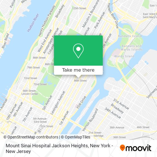 Mount Sinai Hospital Jackson Heights map