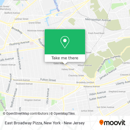 East Broadway Pizza map