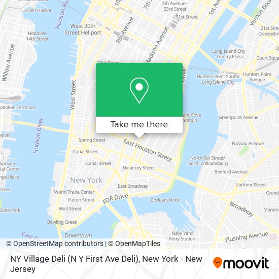 NY Village Deli (N Y First Ave Deli) map
