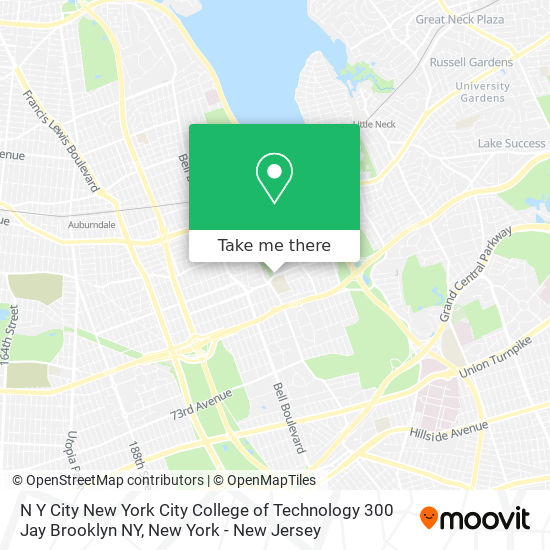 N Y City New York City College of Technology 300 Jay Brooklyn NY map