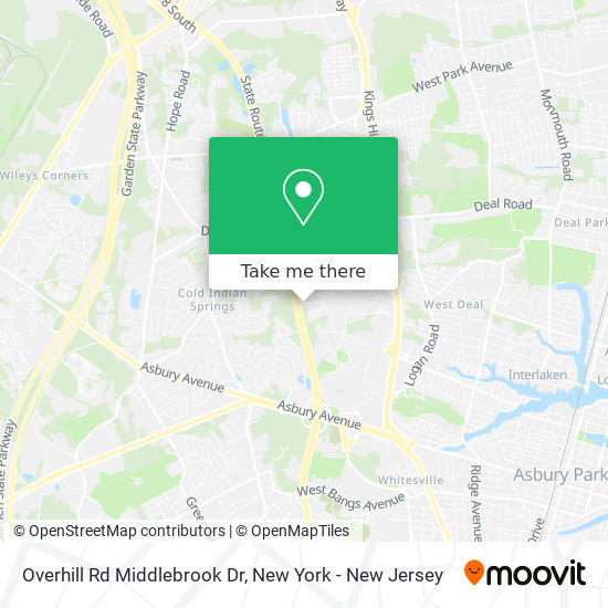 Overhill Rd Middlebrook Dr map