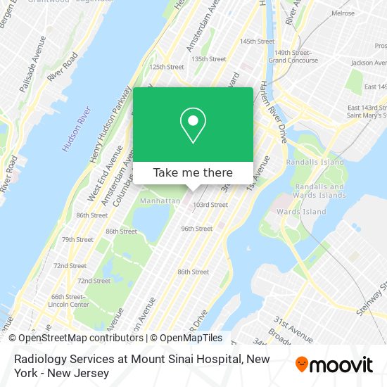 Mapa de Radiology Services at Mount Sinai Hospital