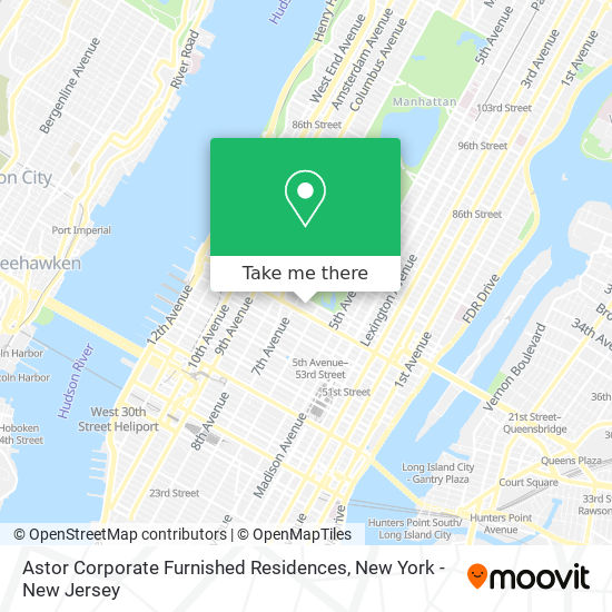 Astor Corporate Furnished Residences map
