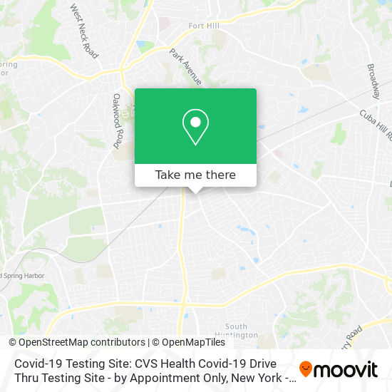 Mapa de Covid-19 Testing Site: CVS Health Covid-19 Drive Thru Testing Site - by Appointment Only