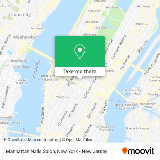 Mapa de Manhattan Nails Salon