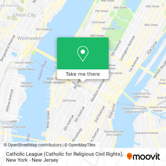 Catholic League (Catholic for Religious Civil Rights) map