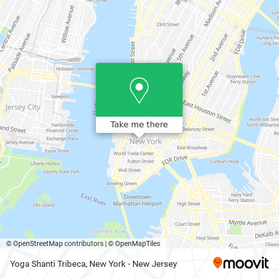 Yoga Shanti Tribeca map