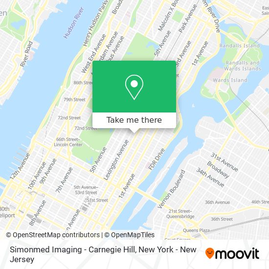 Mapa de Simonmed Imaging - Carnegie Hill