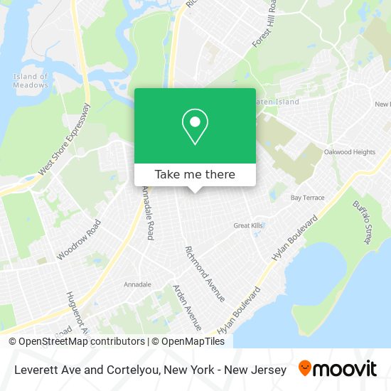 Leverett Ave and Cortelyou map