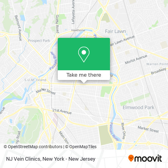 NJ Vein Clinics map