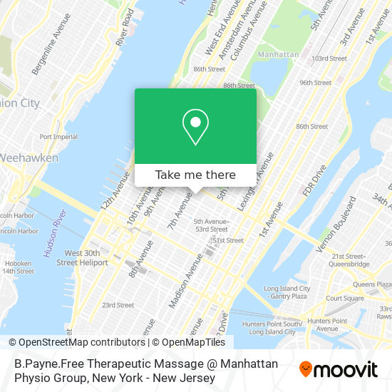 Mapa de B.Payne.Free Therapeutic Massage @ Manhattan Physio Group