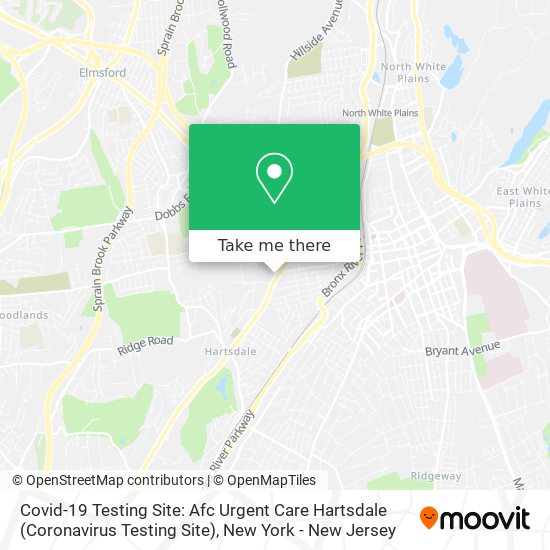 Covid-19 Testing Site: Afc Urgent Care Hartsdale (Coronavirus Testing Site) map