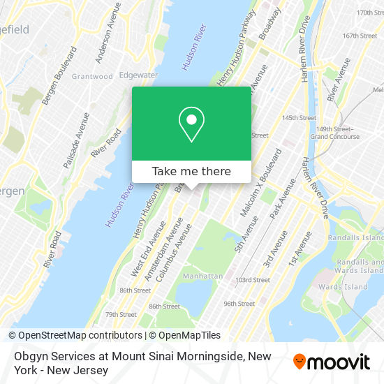 Obgyn Services at Mount Sinai Morningside map