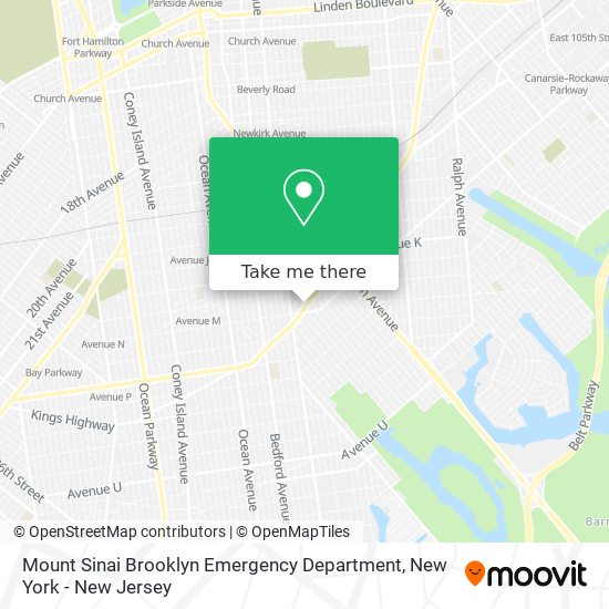 Mount Sinai Brooklyn Emergency Department map