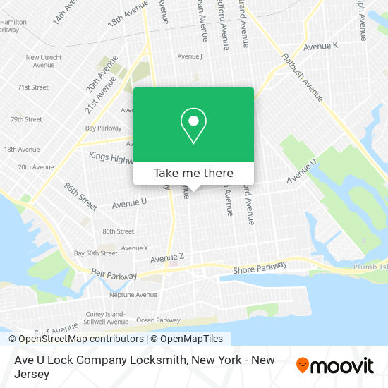 Mapa de Ave U Lock Company Locksmith
