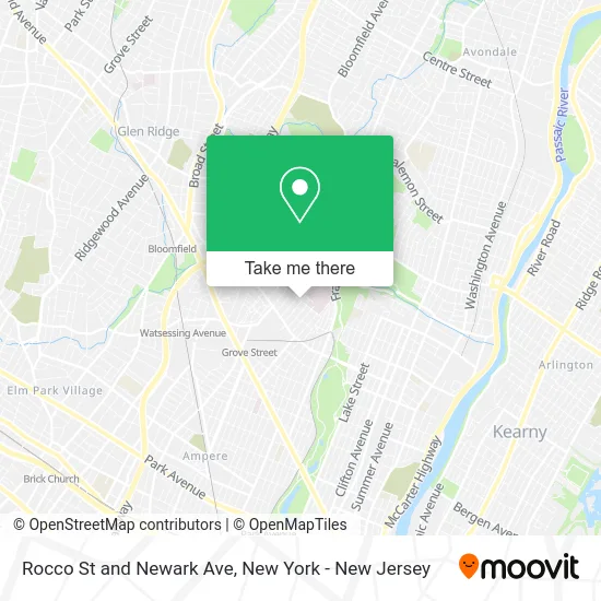Rocco St and Newark Ave map
