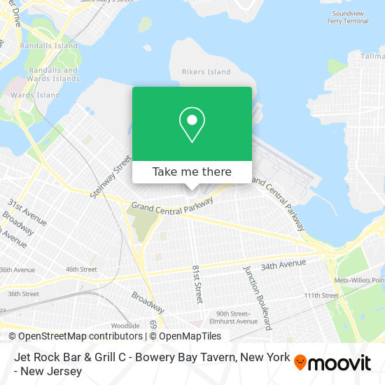 Mapa de Jet Rock Bar & Grill C - Bowery Bay Tavern