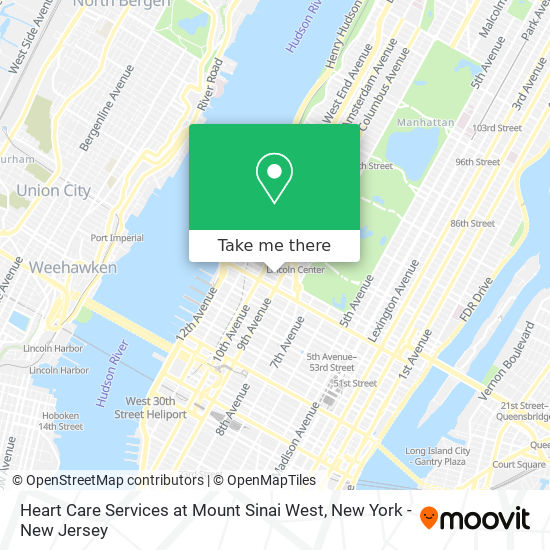Heart Care Services at Mount Sinai West map