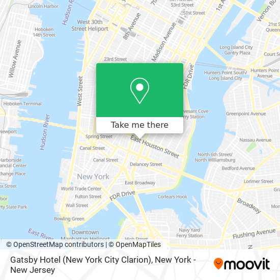 Mapa de Gatsby Hotel (New York City Clarion)