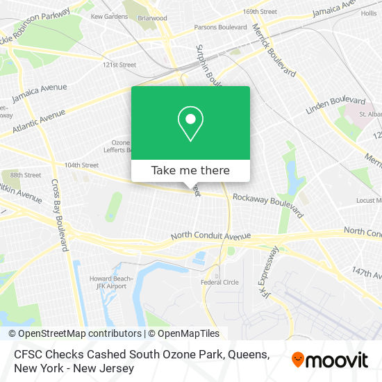 Mapa de CFSC Checks Cashed South Ozone Park, Queens