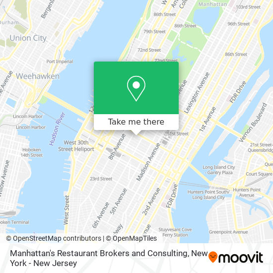 Mapa de Manhattan's Restaurant Brokers and Consulting
