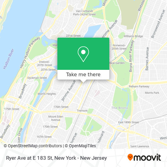 Ryer Ave at E 183 St map