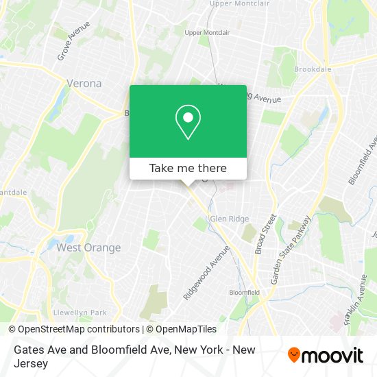 Gates Ave and Bloomfield Ave map