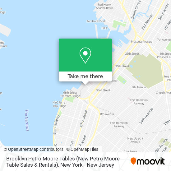 Brooklyn Petro Moore Tables (New Petro Moore Table Sales & Rentals) map
