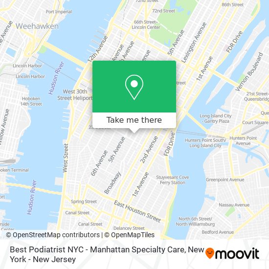 Mapa de Best Podiatrist NYC - Manhattan Specialty Care