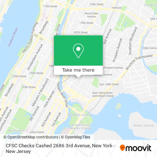 CFSC Checks Cashed 2686 3rd Avenue map
