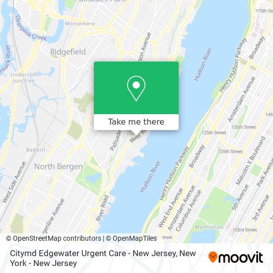 Mapa de Citymd Edgewater Urgent Care - New Jersey
