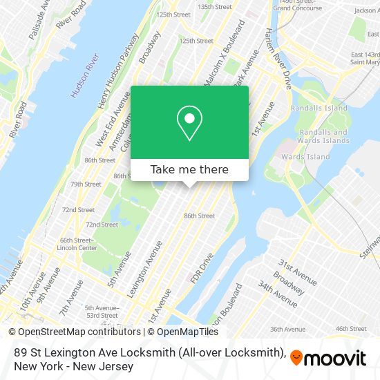 89 St Lexington Ave Locksmith (All-over Locksmith) map