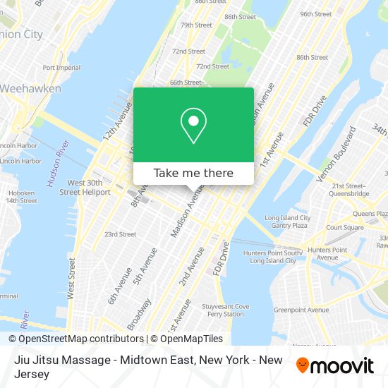 Jiu Jitsu Massage - Midtown East map