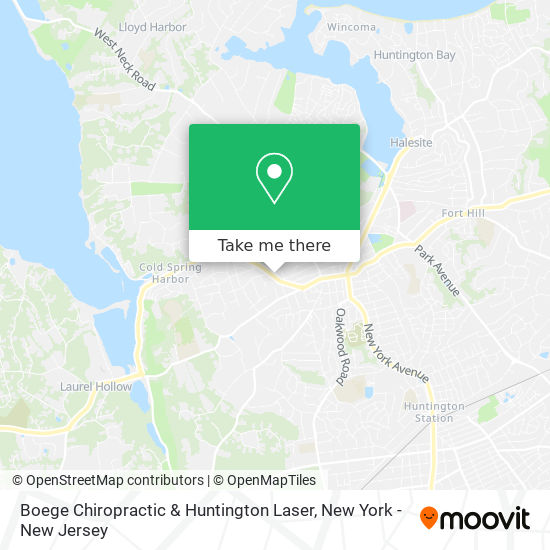 Boege Chiropractic & Huntington Laser map