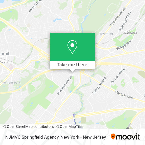 Mapa de NJMVC Springfield Agency